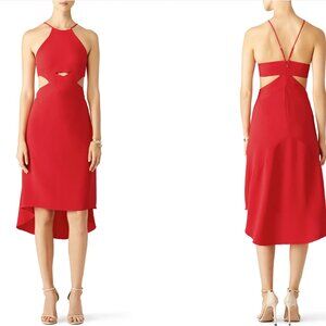 Halston Red Ashley Cut Out Dress